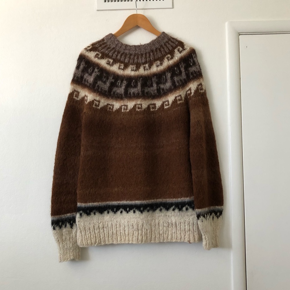 Vintage Alpaca Wool Fair Isle Sweater